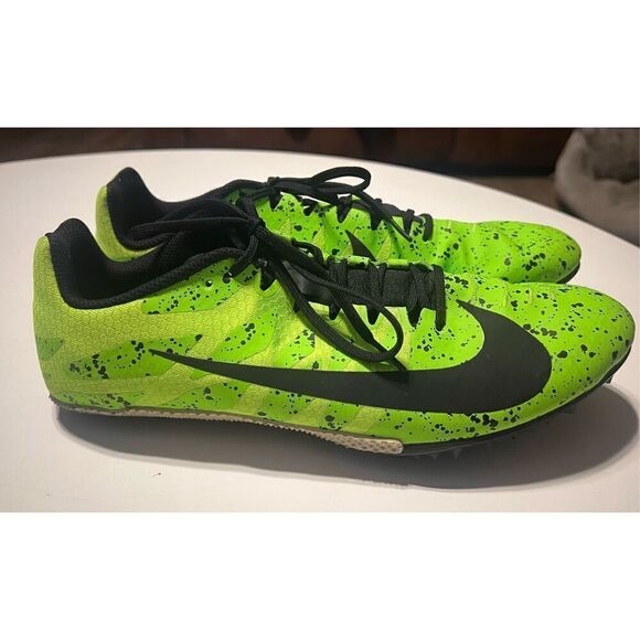 Nike Men\'s Size 12 Zoom Rival 9 Track Spike Shoes Electric Speckled Neon Green main image 8